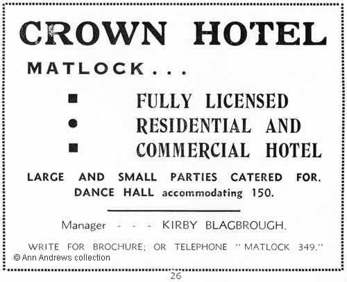 Advertisement for the Crown Hotel