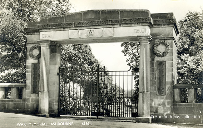 War Memorial at the entrance to the park