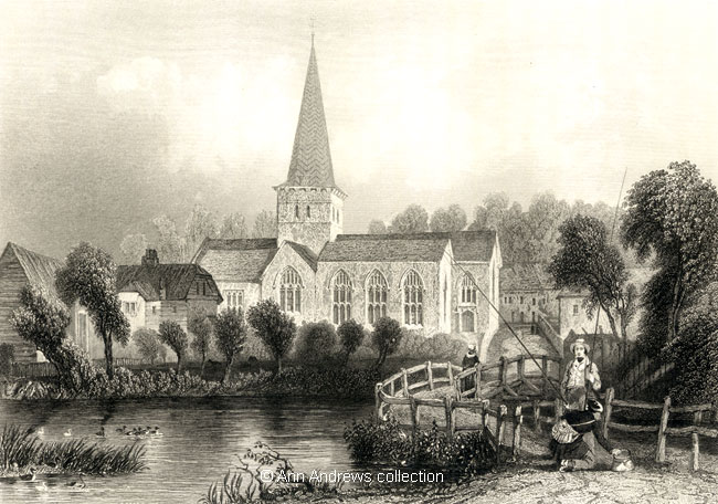 Godalming Church engraving 1840